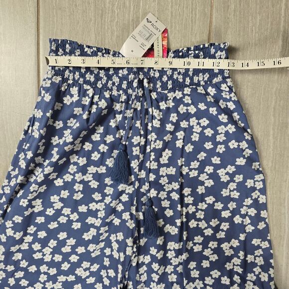 Roxy - Tropical Rhythm Beach Pants - Bijou Blue Floral Delight - MD - NWT - Picture 2 of 11